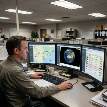 Logistics coordinator tracking freight shipments