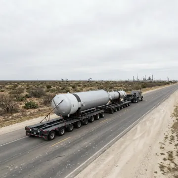 Heavy haul truck on Midland TX highway