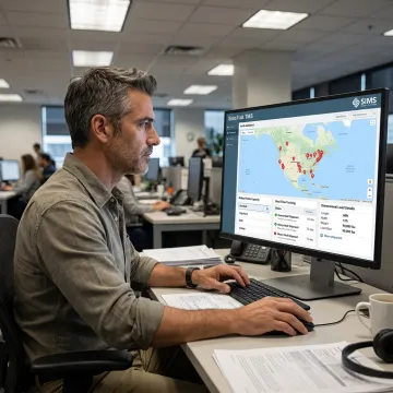 Logistics coordinator planning flatbed freight shipment