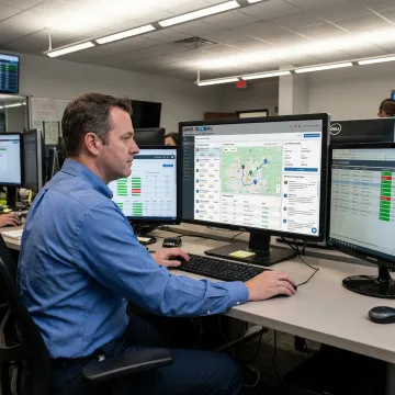 Logistics coordinator tracking freight shipments
