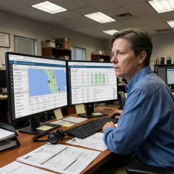 Logistics coordinator planning freight routes