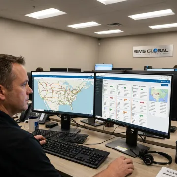 Logistics coordinator tracking construction freight