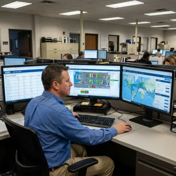Logistics coordinator tracking freight shipments