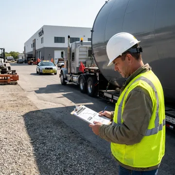 Logistics team planning specialized equipment transport