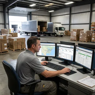 Logistics coordinator tracking last mile freight