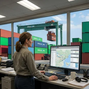 Logistics coordinator tracking freight shipment