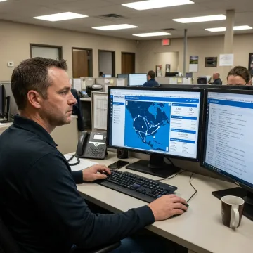 Logistics coordinator tracking LTL freight shipments