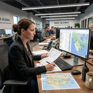 Logistics coordinator tracking freight shipments