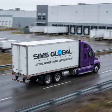 Expedited freight truck traveling in Michigan