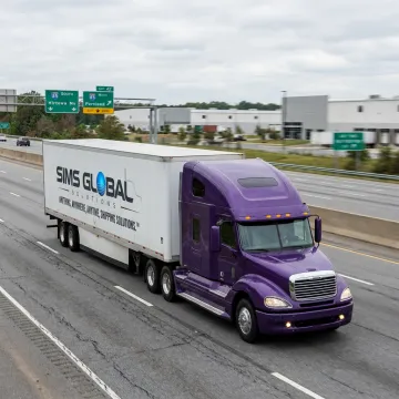 Full truckload semi-truck on North Carolina highway