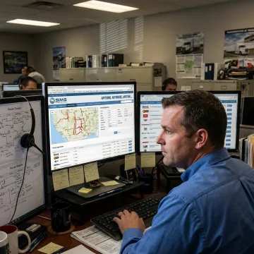 Logistics coordinator planning heavy machinery transport