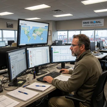 Logistics coordinator tracking ocean freight shipment