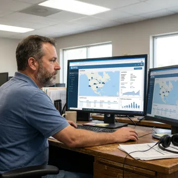 Logistics coordinator tracking truckload shipments