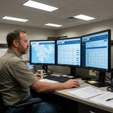 Logistics coordinator tracking freight shipments