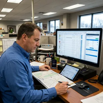 Logistics coordinator tracking Ohio freight shipment