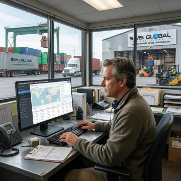 Logistics coordinator tracking container shipments