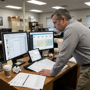 Logistics coordinator tracking freight shipments