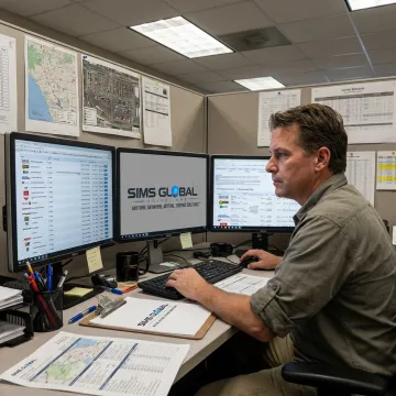 Logistics coordinator tracking container shipment
