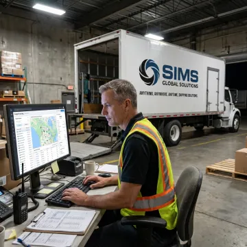 Logistics coordinator tracking box truck freight shipment