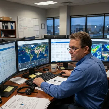 Logistics coordinator tracking international freight