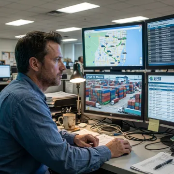 Logistics coordinator tracking freight shipments