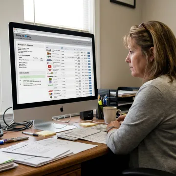 Logistics coordinator tracking LTL freight shipments