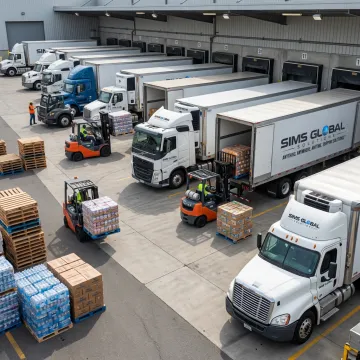 Food and beverage freight being loaded