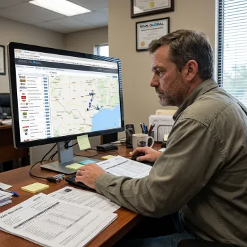 Logistics coordinator tracking LTL freight shipments