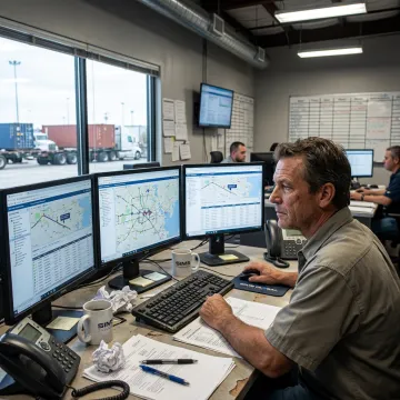 Logistics coordinator tracking freight shipment
