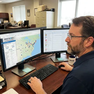 Logistics coordinator tracking frozen freight shipment