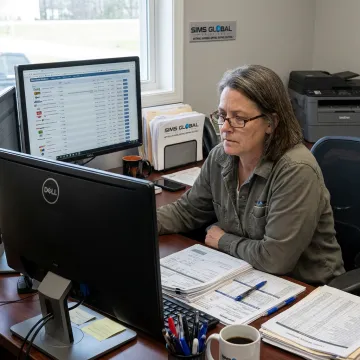 Logistics coordinator tracking freight shipments