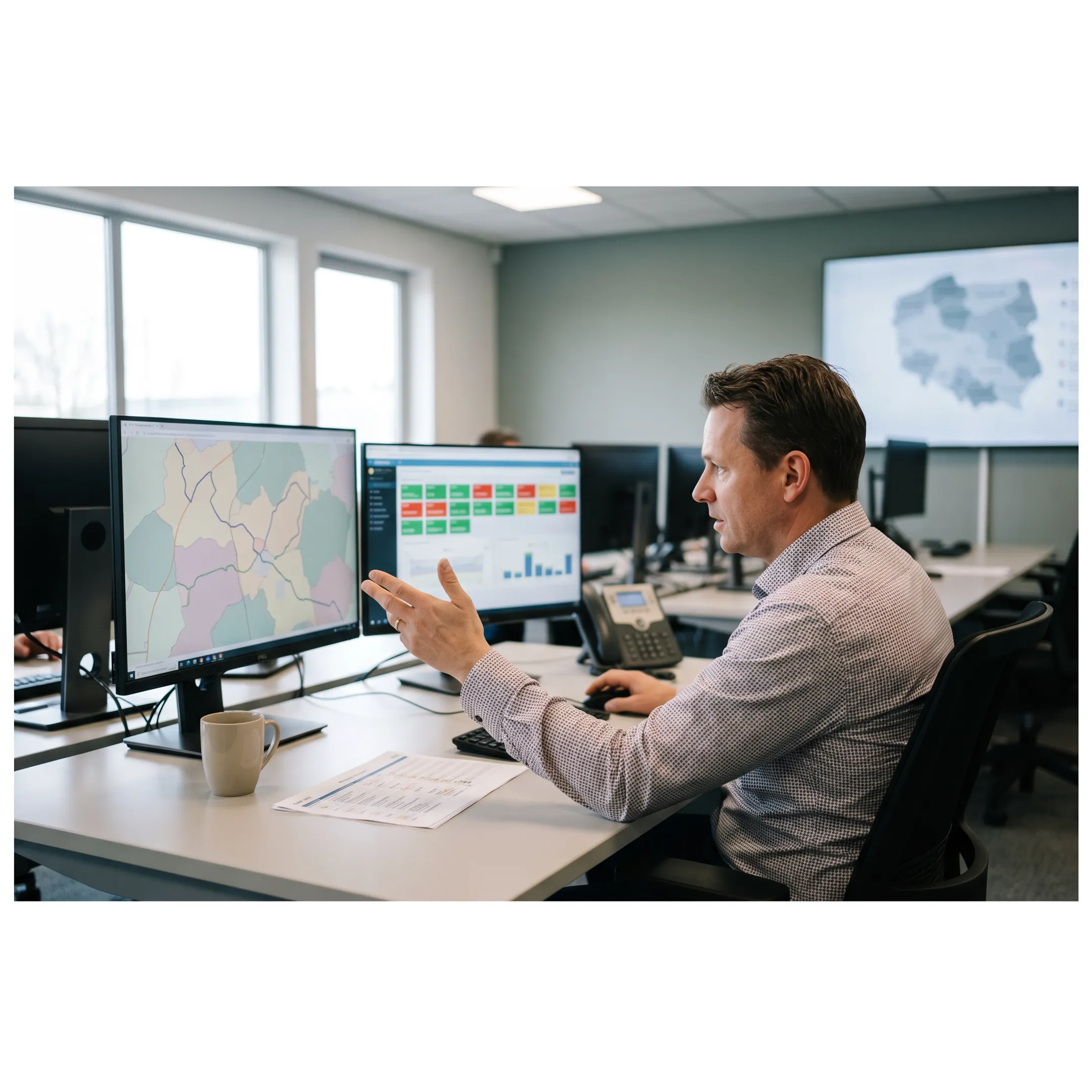 Logistics coordinator tracking Ohio freight shipment