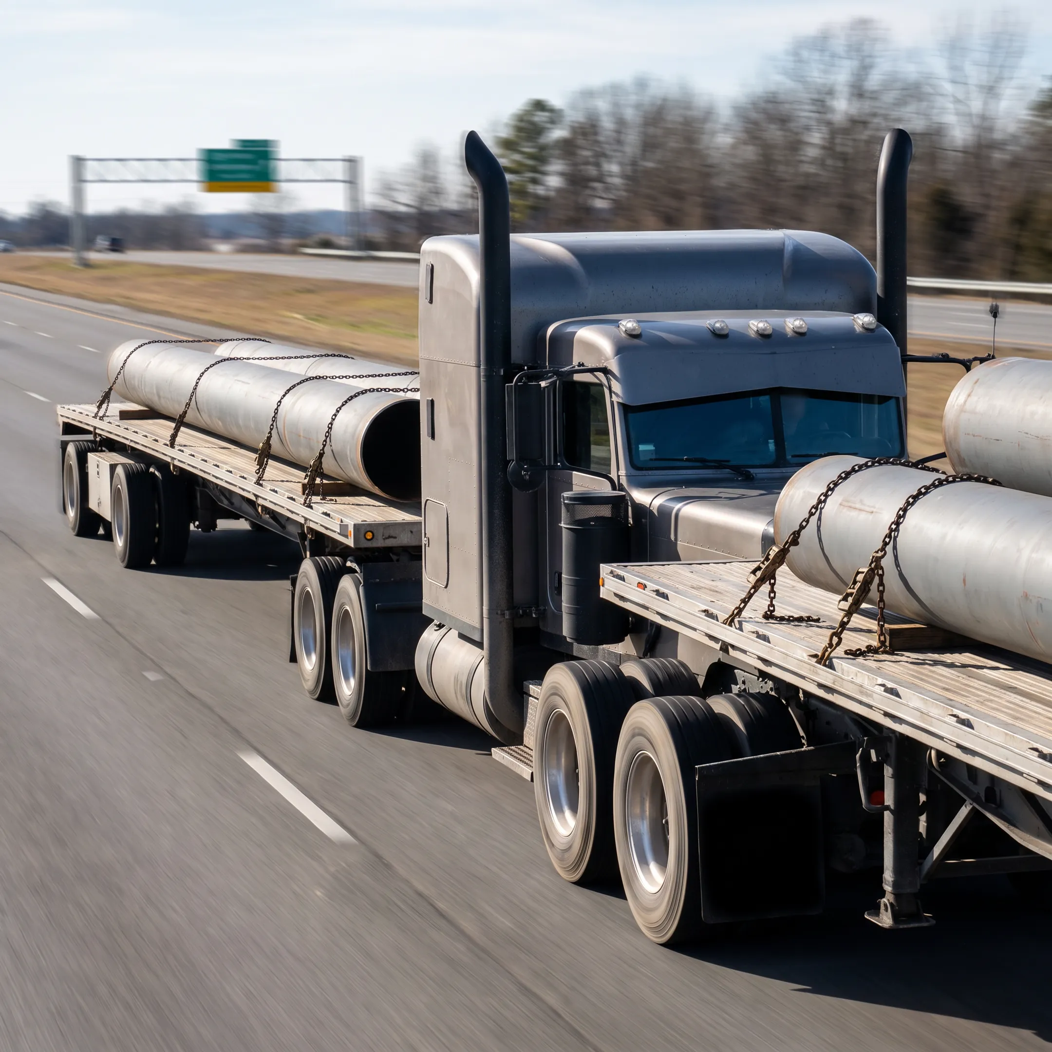 48'-80' Extendable Steel Flatbed Trailer