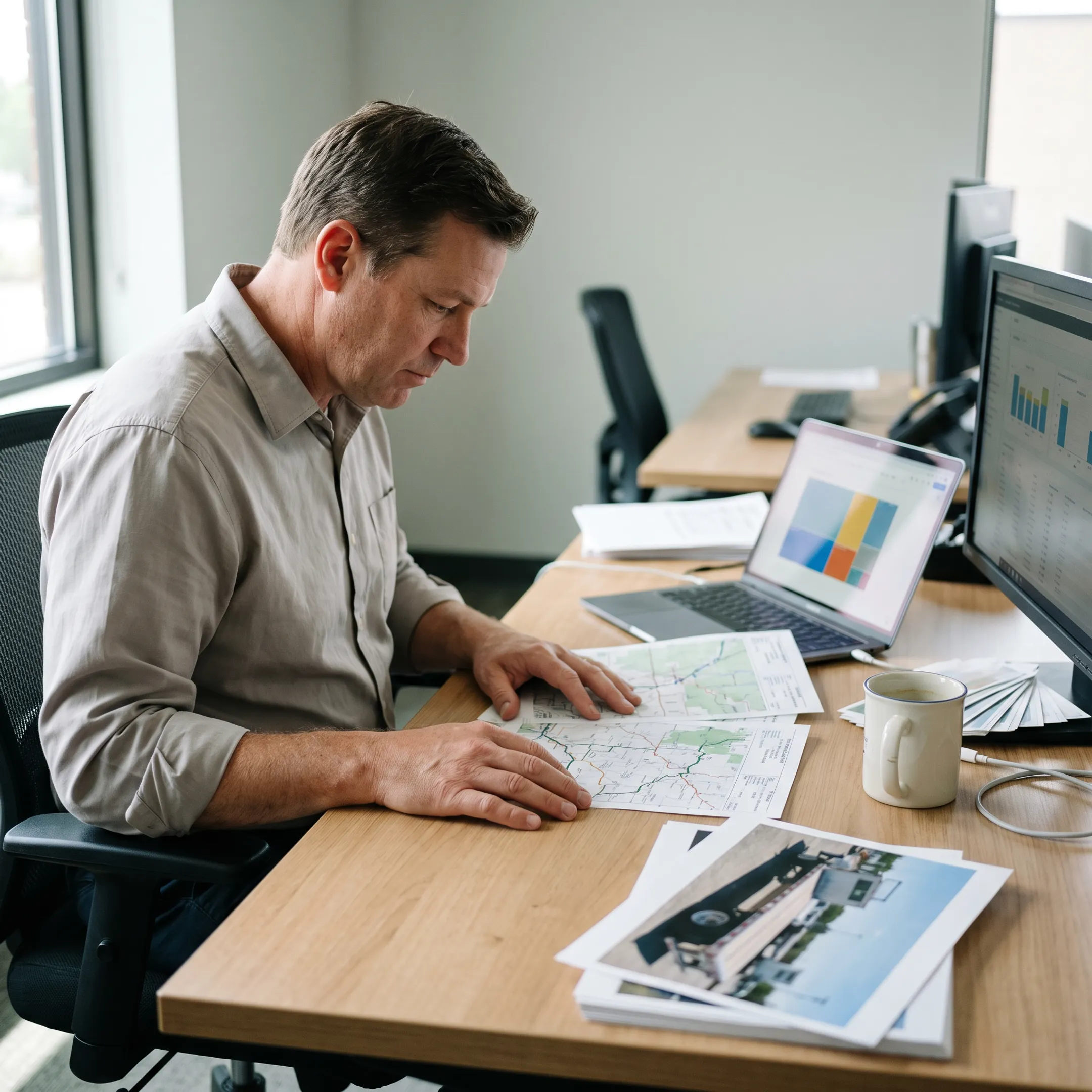 Logistics team planning flatbed shipment