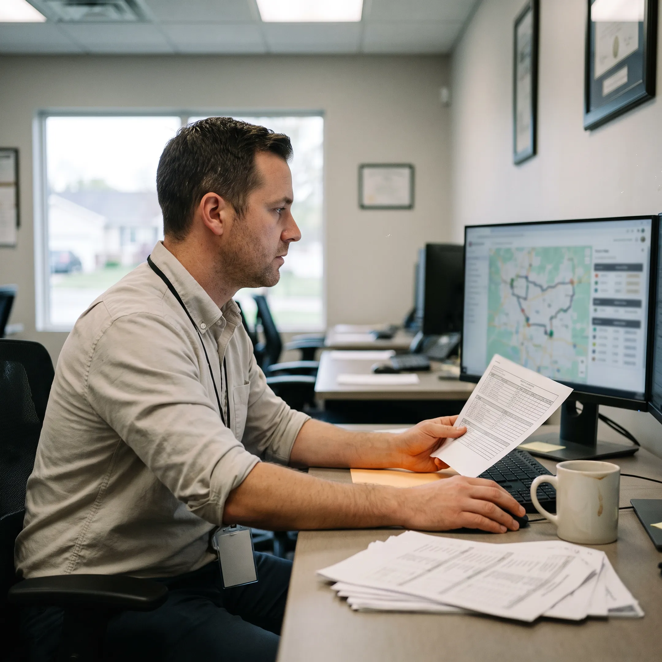 Logistics team planning a steel coil flatbed shipment