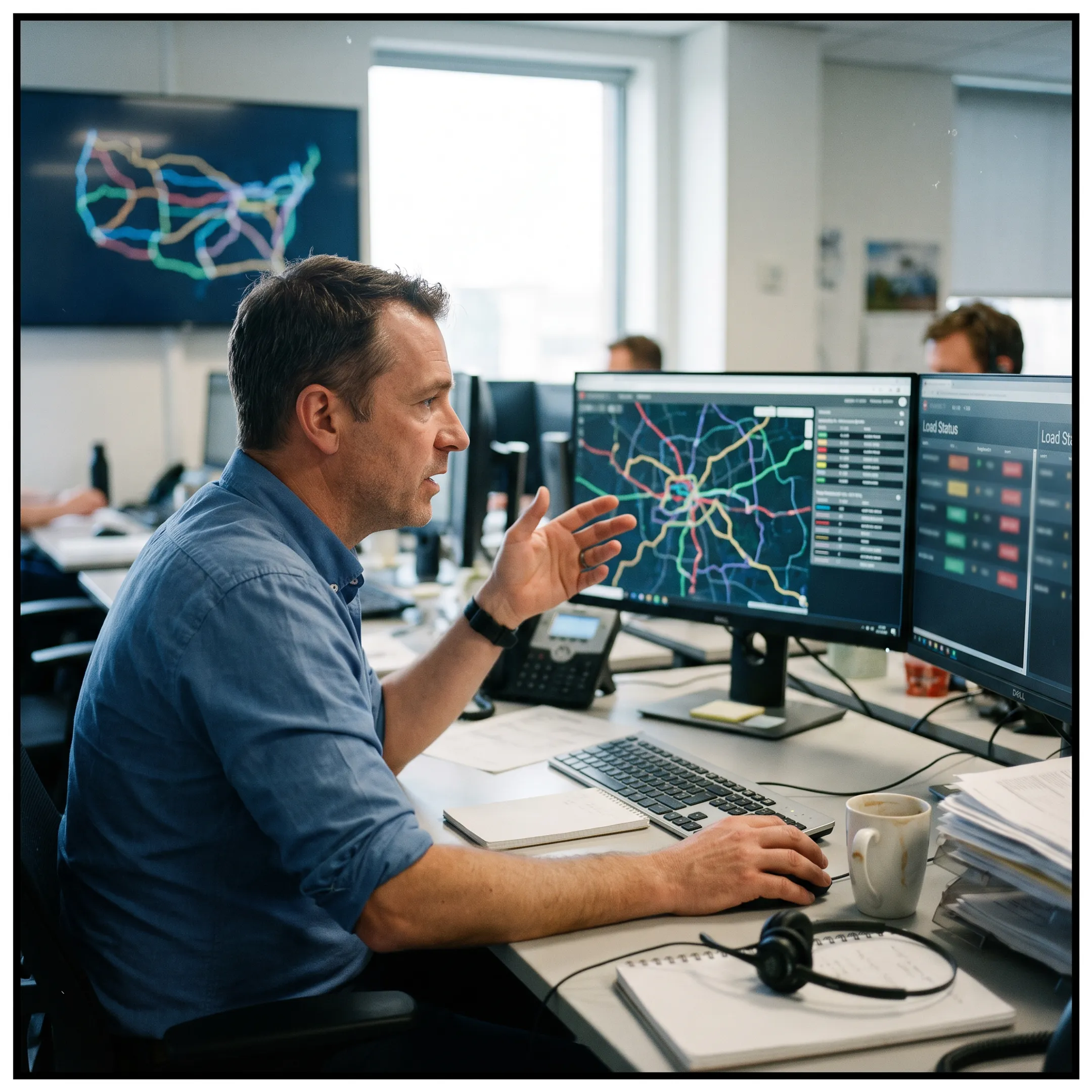 Logistics coordinator tracking truckload shipments
