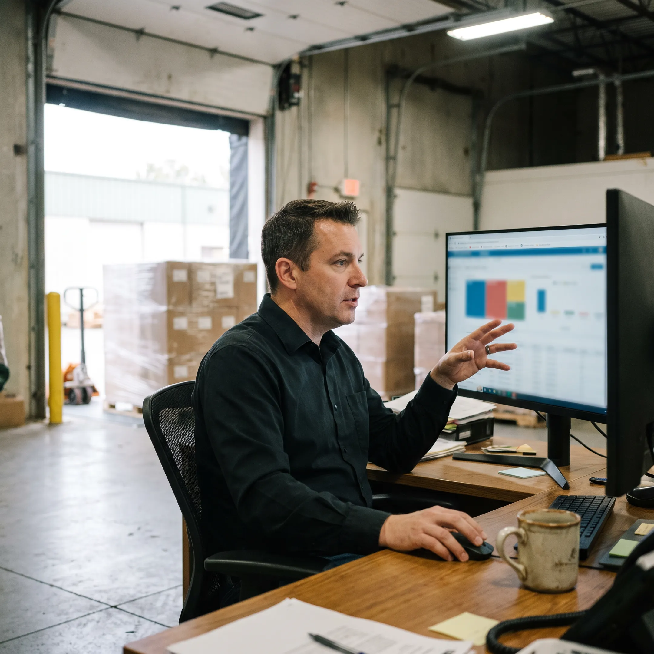 Logistics coordinator tracking LTL freight
