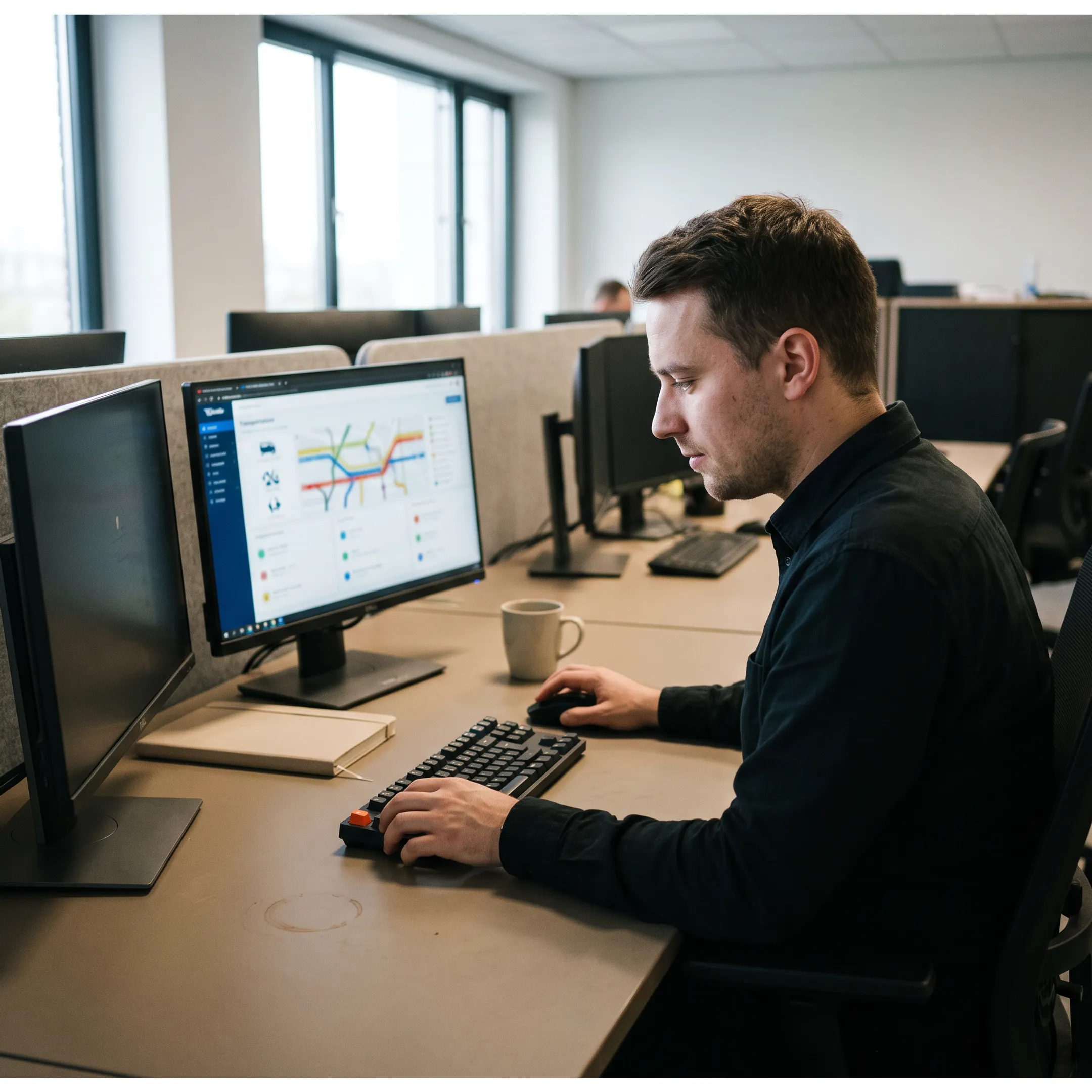 Logistics coordinator managing LTL freight tracking