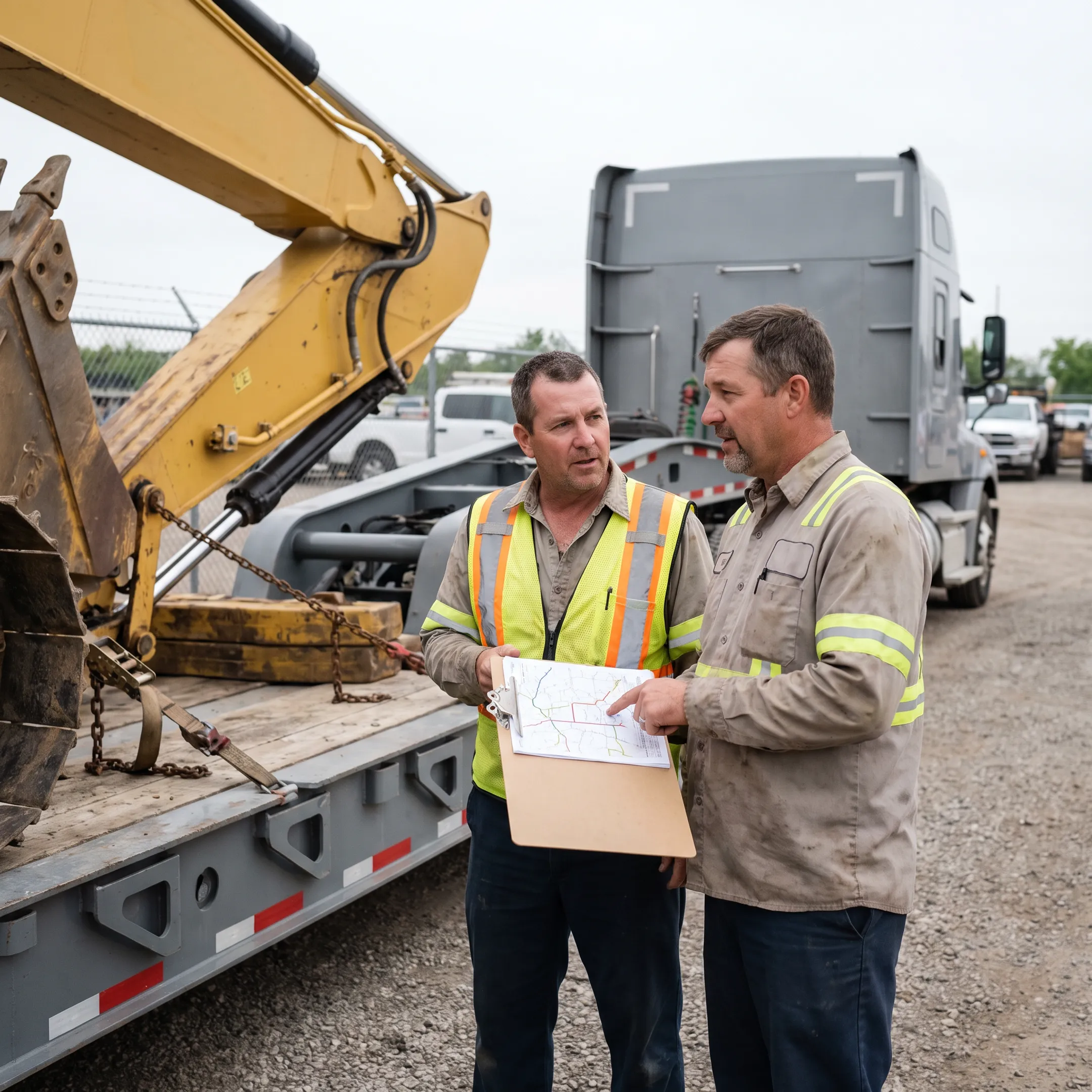 Heavy haul team planning an oversized equipment route