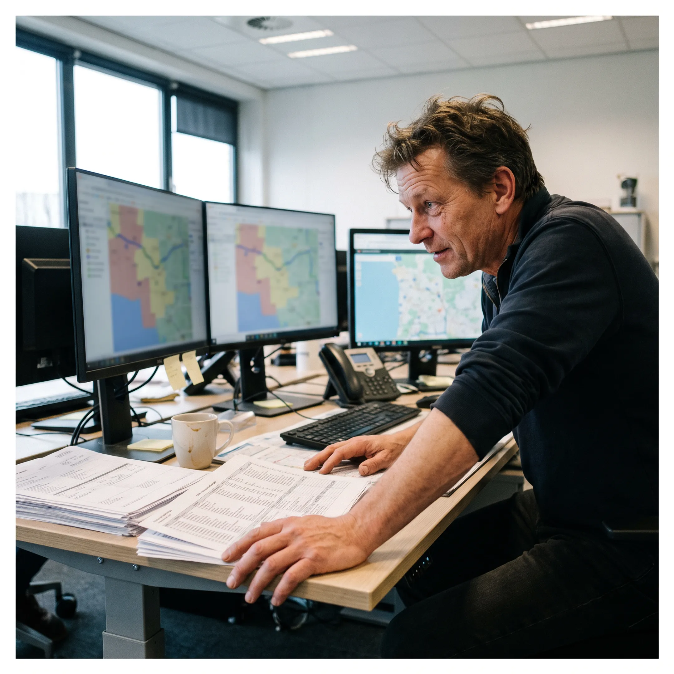 Logistics coordinator tracking freight shipments