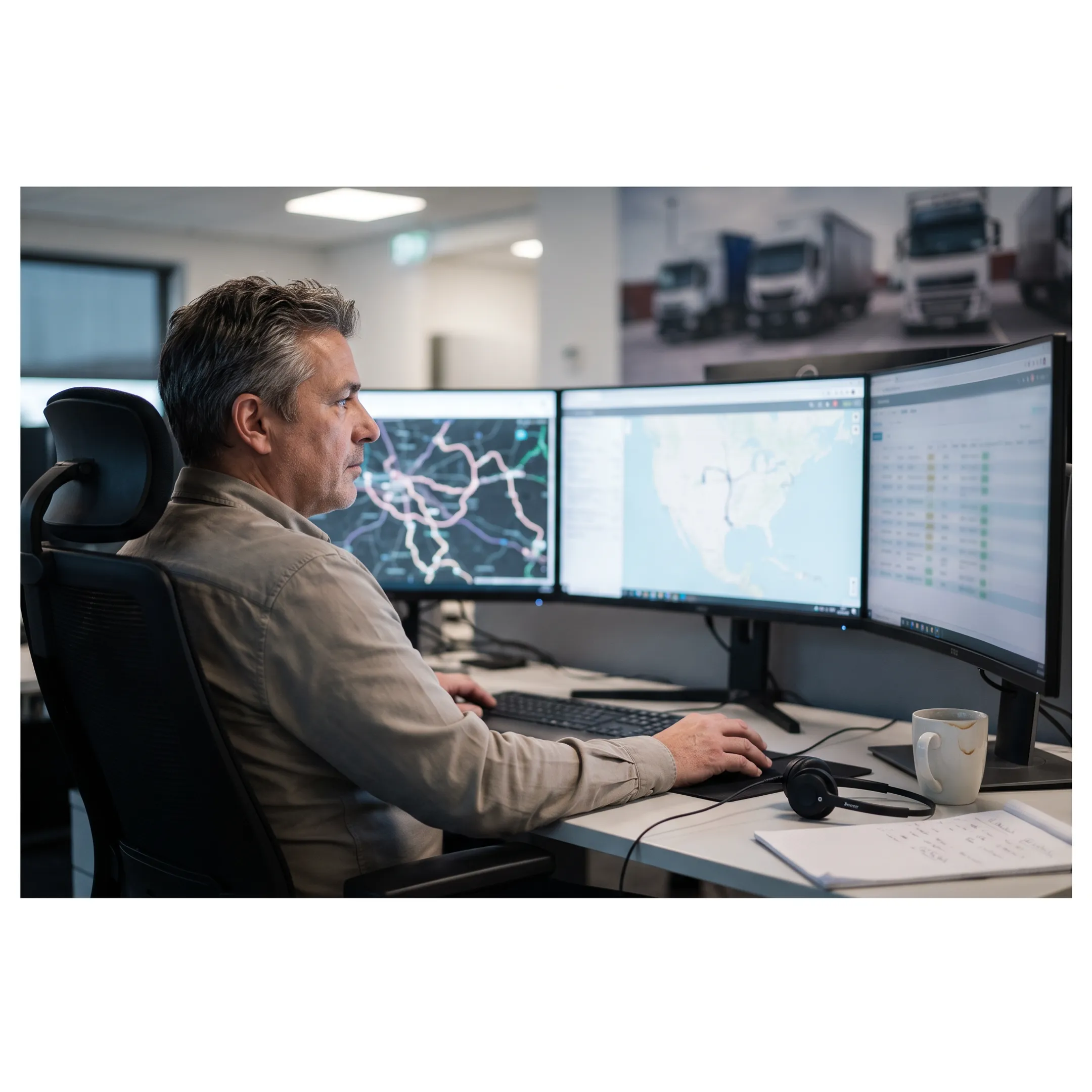 Logistics coordinator tracking port container drayage