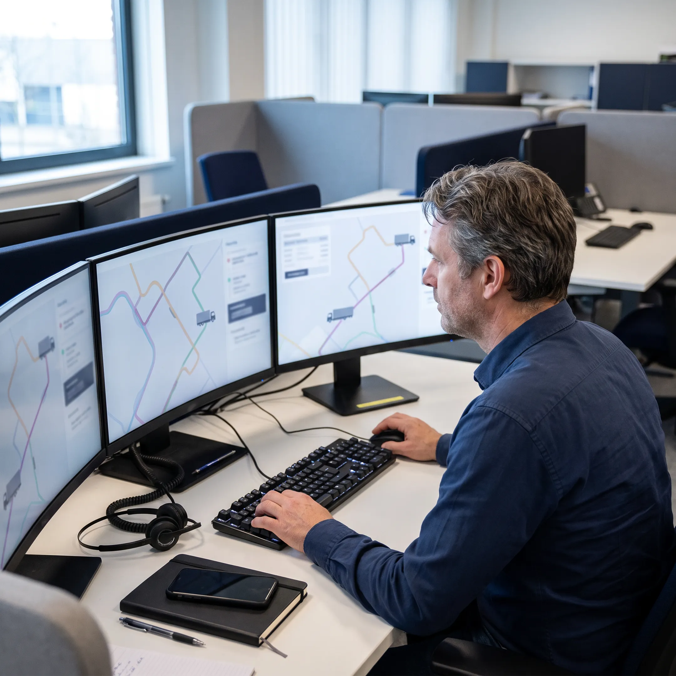 Logistics coordinator tracking freight shipments
