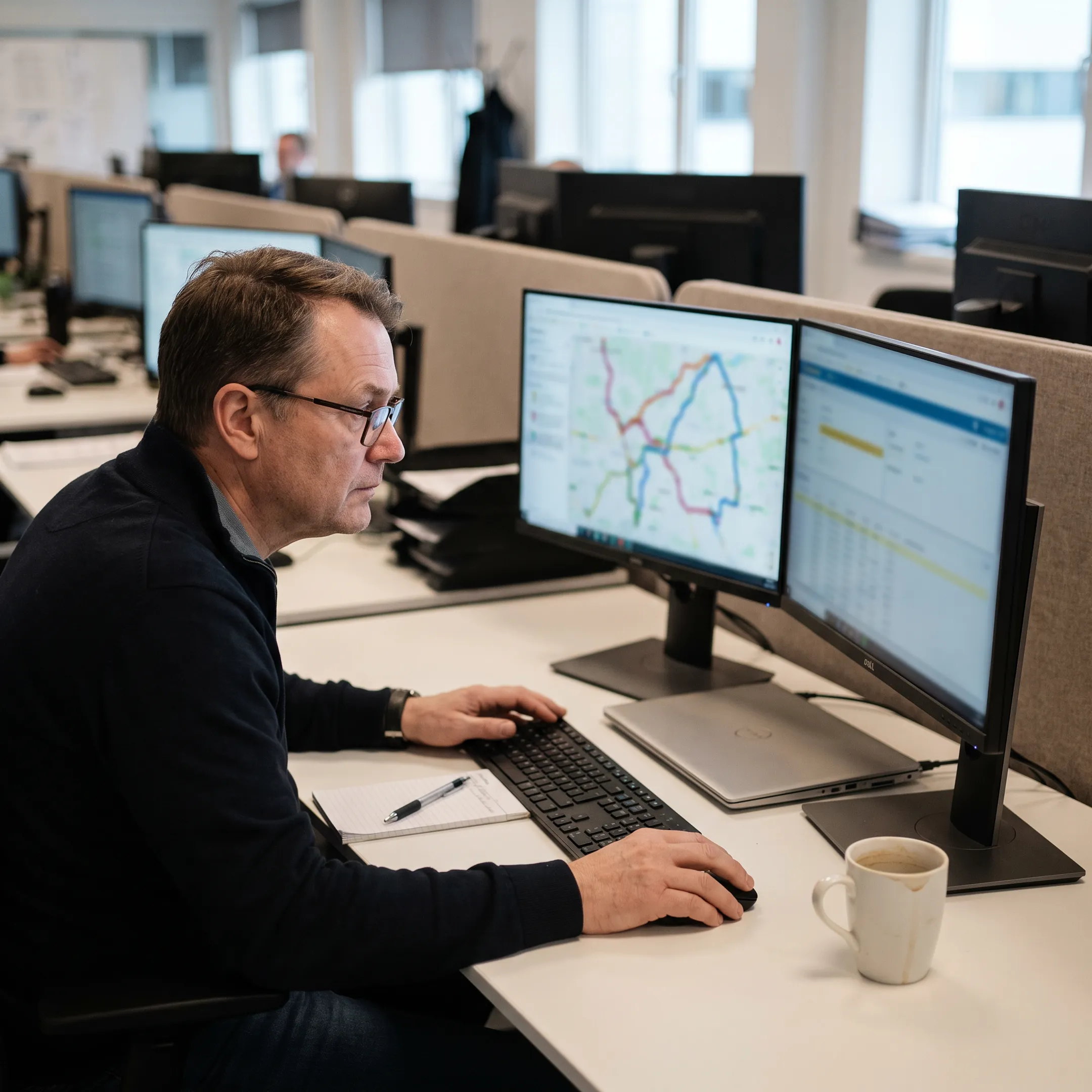 Logistics coordinator tracking LTL freight shipments