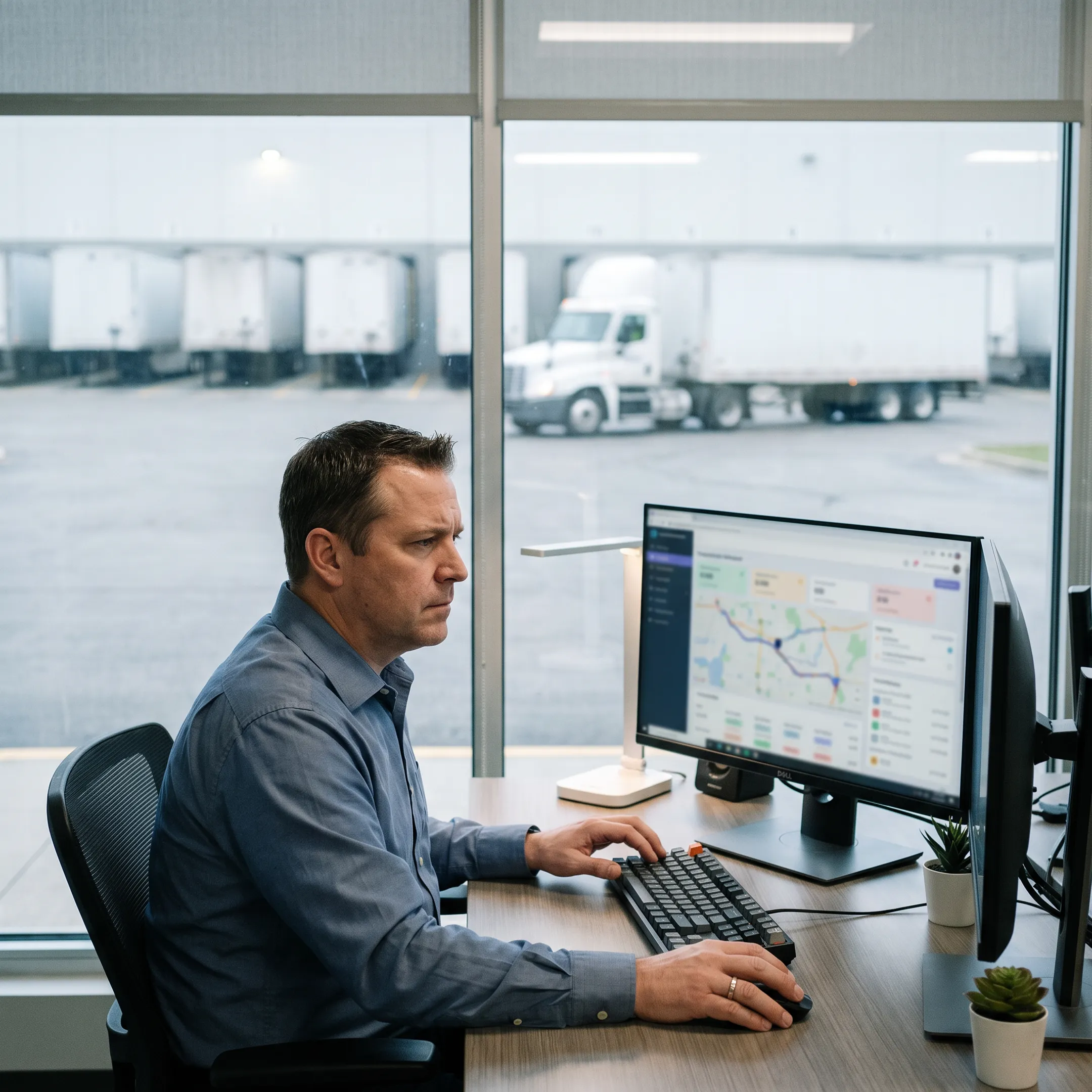 Logistics coordinator tracking truckload freight