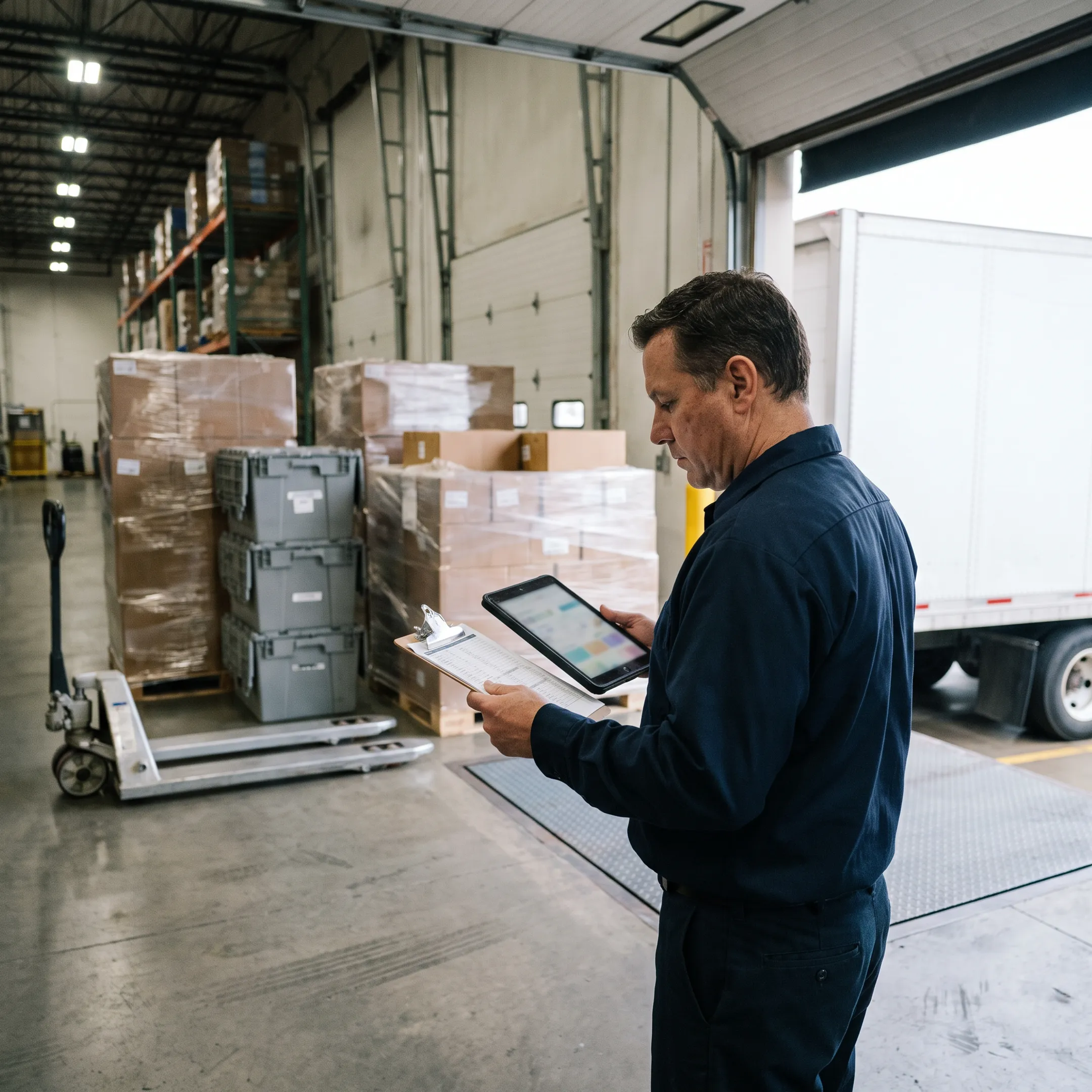 Logistics coordinator planning telecom equipment shipment