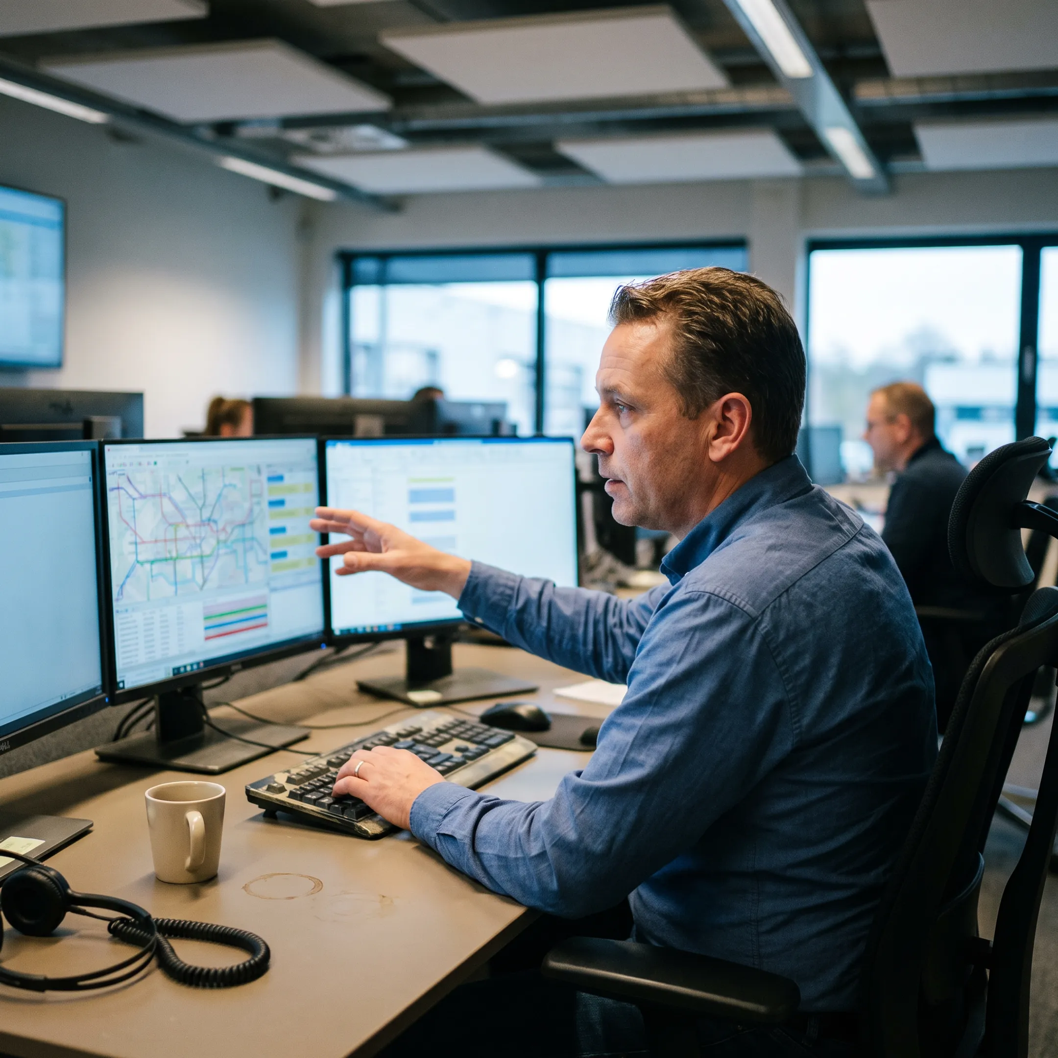Logistics coordinator tracking intermodal drayage shipment