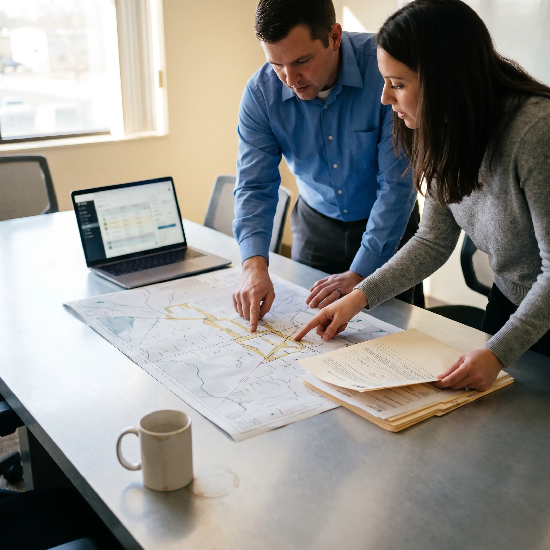 Heavy haul team planning route and permits