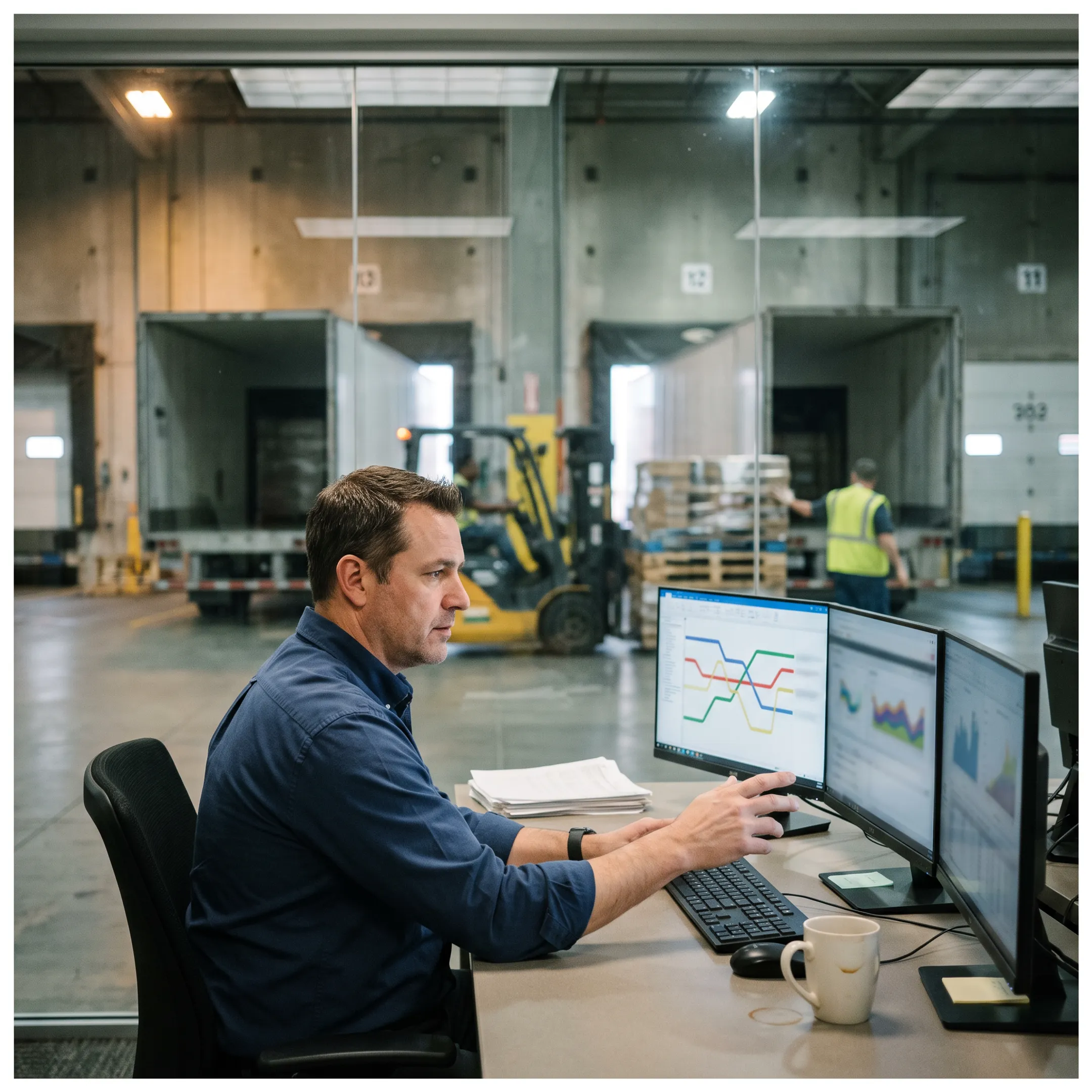 Logistics coordinator tracking expedited freight