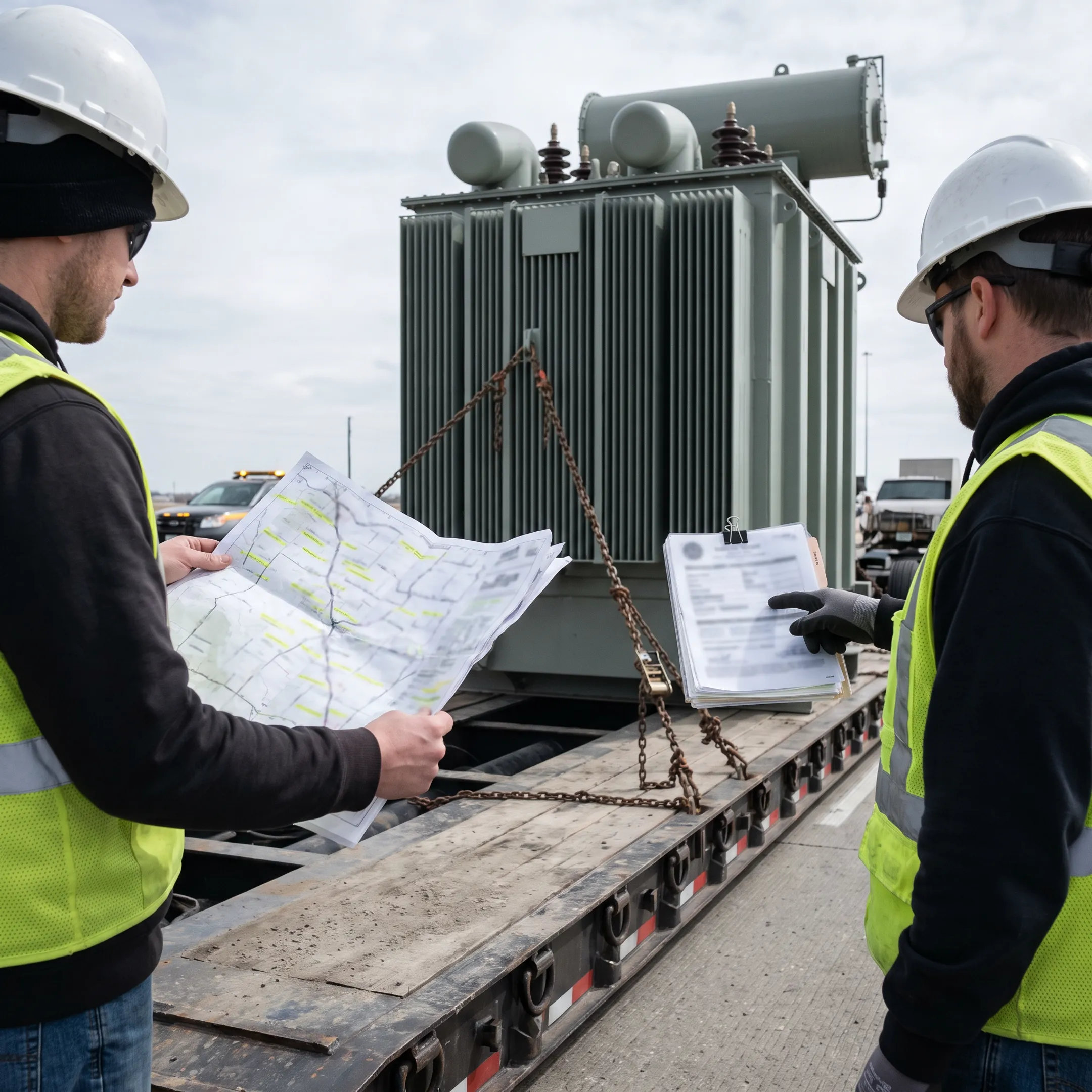 Heavy haul crew planning transformer transport route