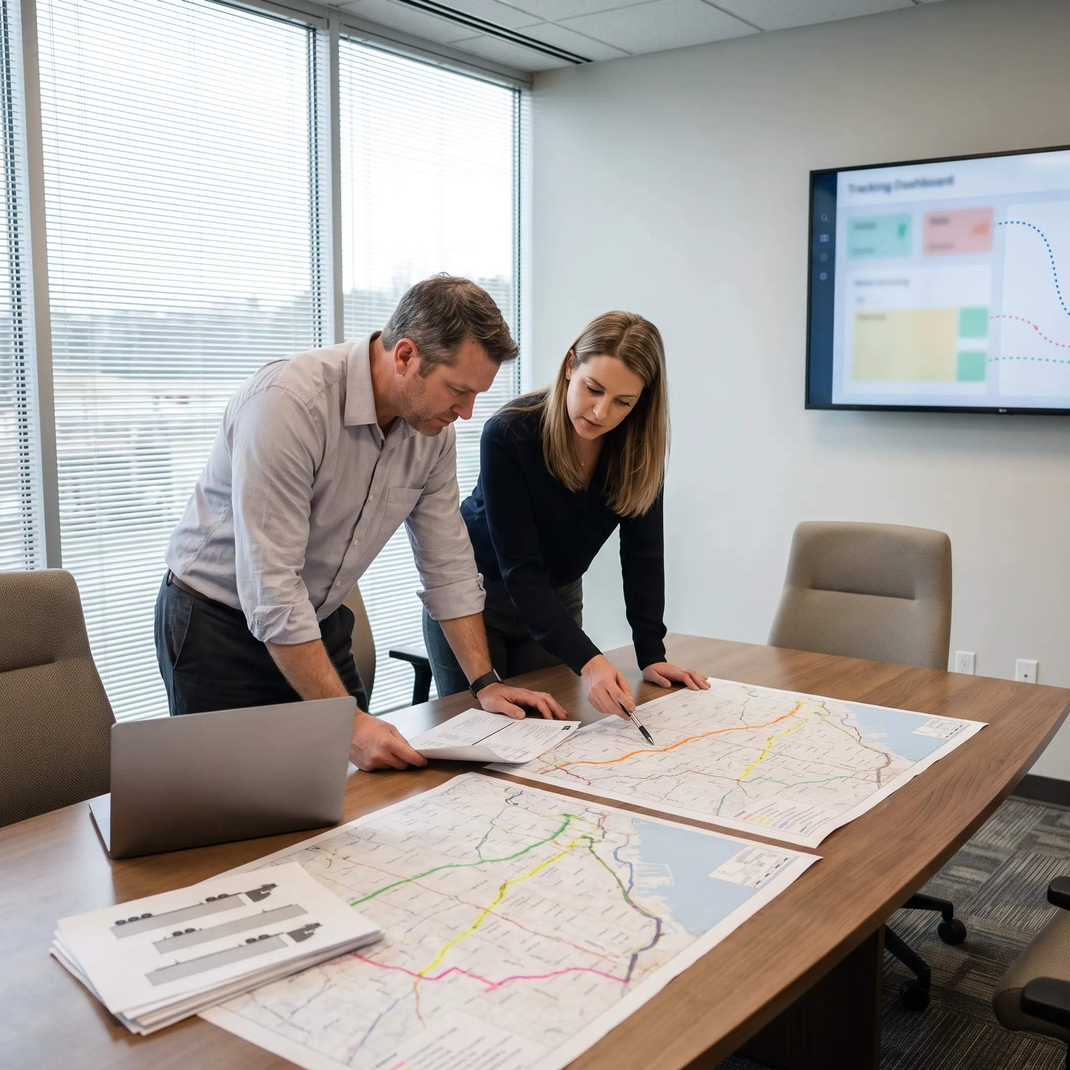 Logistics coordinator planning agricultural equipment transport